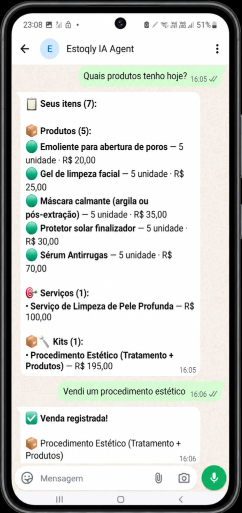 Gestão de estoque pelo whatsapp